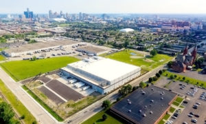 aerial photo of the Wolverine Packing company in Detroit MI