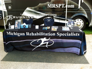 Table cloth, swag, promotional give away items, RV Wrap, and branding Graphic Design by Michigan Video and Photography              